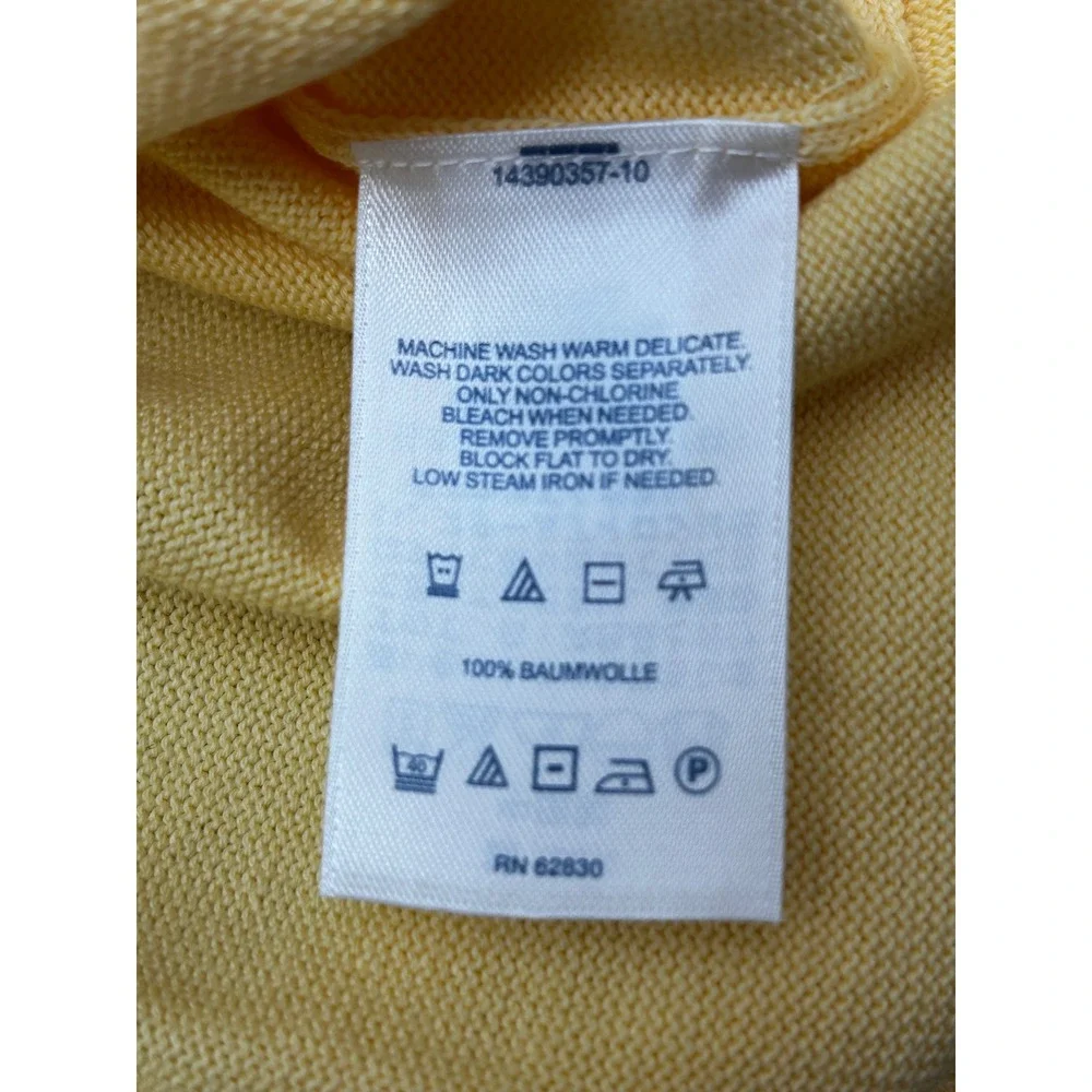 Lands' End 100%‎ Supima Cotton V-Neck Sweater Mens Large Soft Yellow Classic NWT